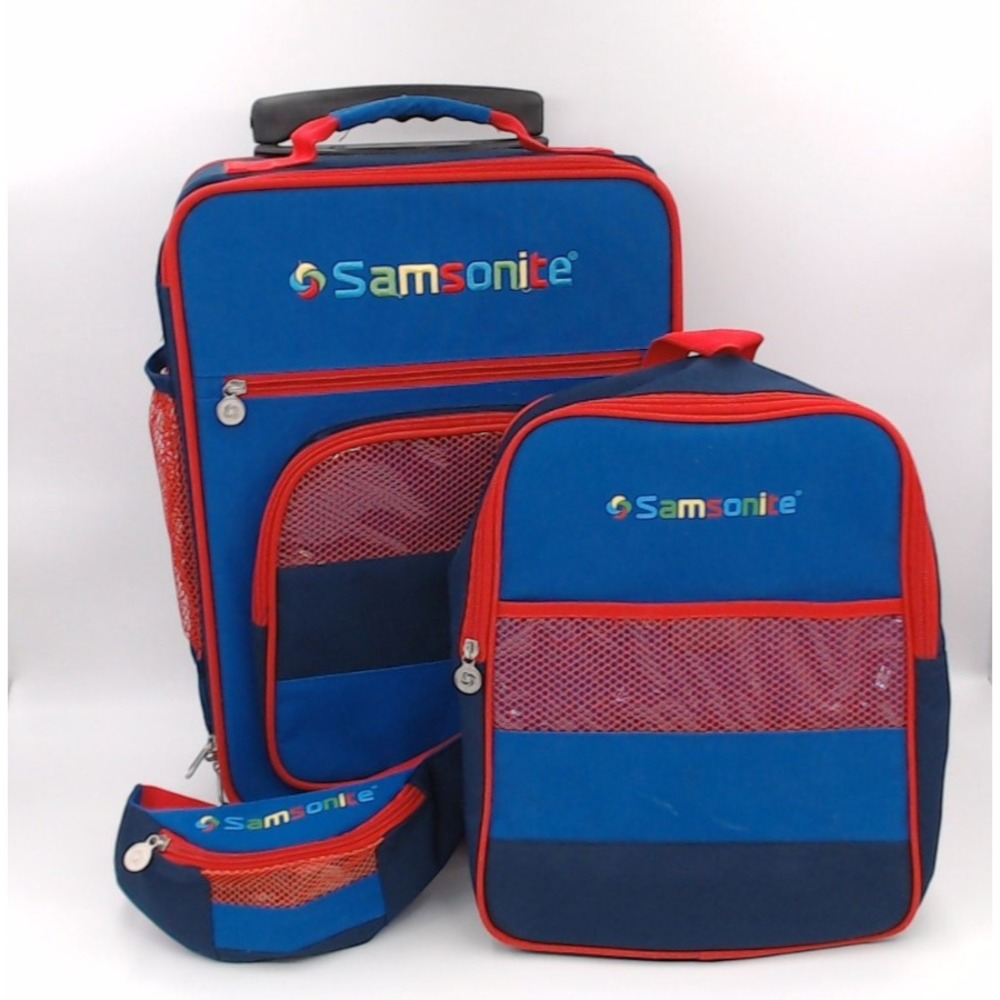 Kids Samsonite 3 Piece Overnight Bag Suite Case Backpack Fannypack Luggage Set